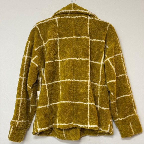 NEW Forever 21‎ Contemporary Luxury Citron Ivory Faux Shearling Coat Jacket - Picture 7 of 16